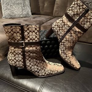 Coach boots. Size 8, 3” heel. Normal wear on bottom. Great condition. Coach logo